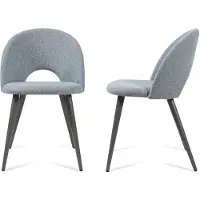 En.casa Lot de 2 chaises de salle à manger « Karijoki » : chaises rembourrées, tissu d'ameublement, pieds en métal, 77 x 50 x 55 cm, gris