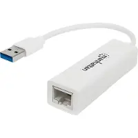 Manhattan Adaptateur USB vers Ethernet (USB, RJ45 (1x)), Adaptateur réseau, Blanc