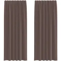 vidaXL Voile Rideaux avec patte 2 pcs. Marron