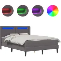 vidaXL Cadre de lit avec matelas Gris 120 x 190 cm Similicuir