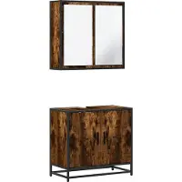 vidaXL Ensemble de meubles de salle de bain 2 pièces chêne fumé bois composite