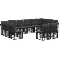 vidaXL Ensemble De Canapés D'extérieur 6 Pcs Noir Et Gris Foncé