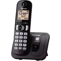 Panasonic Téléphone sans fil DECT KX-TGC210 (1 combiné), noir, avec fonction mains libres, écran LCD rétroéclairé de 1,6 pouces et affichage du numéro de l'appelant