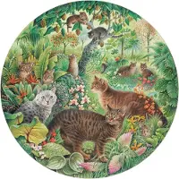 Grafika Puzzle Puzzle Rond - Tiger Cats in the Jungle - 500 à 999 pièces