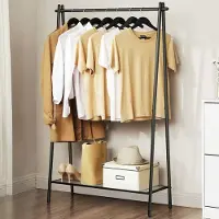 Songmics Porte-vêtements noir mat avec structure en acier et rail de suspension