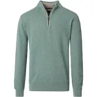 Casamoda Pull-over Demi-Zip Structure Mélanger Vert Foncé