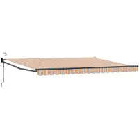 vidaXL Store électrique rétractable bleu et orange 4,5 × 3 m