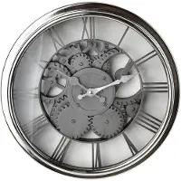 Mondex Horloge murale en matériaux mixtes RAMSEY 30,5 x 30 x 5 cm, couleur neutre, 1 pièce