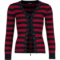 Jawbreaker Gilets & Ponchos Rockabilly de - Gilet Rayé - XS - XXL - pour Femme - noir/rouge - Taille M