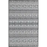 EVOCAMP Tapis d'extérieur 250 x 300 cm, tapis en plastique, résistant aux intempéries pour terrasse, gris-blanc