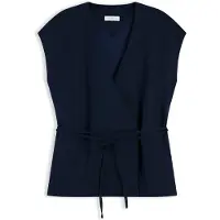 Tommy Hilfiger Gilet de costume 'Blend Wrap Waistcoat' bleu marine