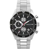 Timex Montre à affichage analogique noir / argent