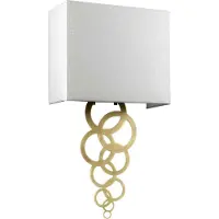 Elstead Lighting Applique murale Rosa en laiton vieilli, 1xE27x60W, abat-jour en tissu, dimensions : 52,1 x 27 x 12,8 cm, IP20, Elstead
