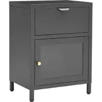 vidaXL Table de chevet Anthracite 40x30x54,5 cm Acier et verre