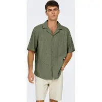 Only & Sons Chemise manches courtes de - ONSLATHAM REG RESORT STRUC 0257 NOOS - Chemise Manches Courtes - S - XXL - pour Homme - olive - Taille S