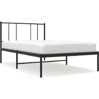 vidaXL Cadre de lit avec tête et pied de lit en métal noir 135x190 cm