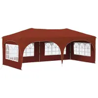 vidaXL Tente de réception pliable 575 x 288 x 245 cm, couleur terre cuite, tissu Oxford