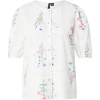 Vero Moda Chemisier 'VMJAMIE ELSE' azur / vert / rose clair / blanc naturel