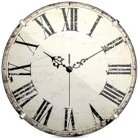 OEM Horloge murale ancienne avec chiffres romains | Silencieuse grâce à un mouvement à quartz précis | Couvercle en verre en forme de dôme | Petit format, style ancien