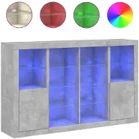 vidaXL Sideboards avec lampes LED 3 pcs. Gris béton Bois composite