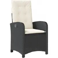 vidaXL Ensemble Bistro 3 pièces avec coussins Noir Poly Rattan