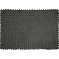 vidaXL Couverture en Fourrure de Lapin Synthétique Gris foncé