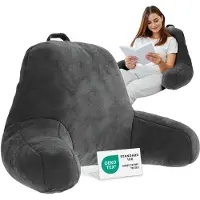 ELONEO Coussin de lecture - Coussin dossier avec accoudoirs, soutien de la tête, de la nuque et du dos pour le lit et le canapé