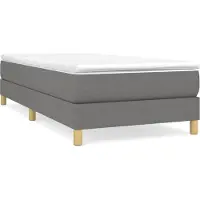 vidaXL Lit boxspring avec matelas gris foncé 120x190 cm Tissu