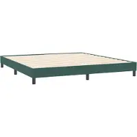 vidaXL Lit boxspring sans matelas vert foncé 200x220 cm velours