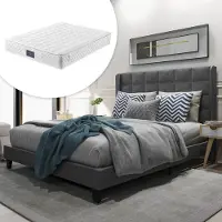 OKWISH Lit coffre 90x200 cm Tête de lit réglable - Rose