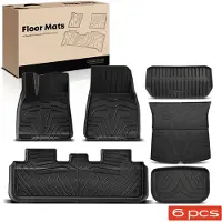 Frankberg 6x Tapis de sol caoutchouc avant arrière pour Tesla Model 3 5YJ3 Année dès 2019