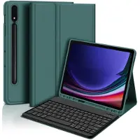 INF Étui Clavier Bluetooth Vert Foncé pour Samsung Galaxy Tab S8+/S8 Plus