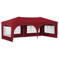 vidaXL Tente de réception pliable 575 x 288 x 245 cm, rouge bordeaux, tissu Oxford