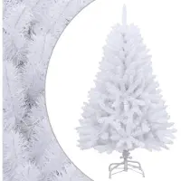 vidaXL Sapin de Noël artificiel à charnières avec support blanc 150 cm