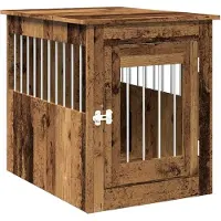 vidaXL Cage pour chien style meuble imitation vieux bois 55x75x65 cm Bois composite