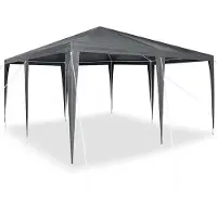 vidaXL Tente de réception blanche 400 x 400 x 266 cm en polyéthylène et acier