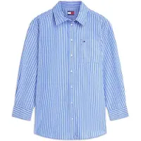 Tommy Hilfiger Chemisier 'Oversized Fit' bleu roi / blanc