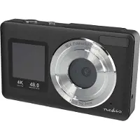 Nedis Appareil photo numérique à double écran 4K, 48 Mpx, zoom 18x, noir
