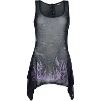 Jawbreaker Top Rockabilly de - Cosmic Cat - Haut en Mailles - XS - L - pour Femme - noir - Taille L