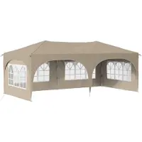 vidaXL Tente de réception pliable 575 x 288 x 245 cm, tissu Oxford crème