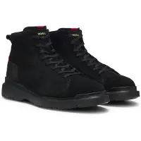 HUGO Bottines en cuir suédé avec finitions en cuir