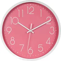 IvoQ Horloge Murale Élégante Rose 30 cm - Design Épuré - Moderne & Silencieuse - Idéal pour la Décoration Intérieure