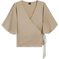 BOSS pour femme. 50564270 Blouse Bireni marron (38), Casuel, Classique, Viscose, Manche courte