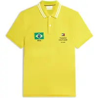 Tommy Hilfiger T-Shirt 'Regular Fit' jaune clair / sapin / rouge vif / noir