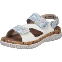 Rieker Sandales à lanières 'V0316' bleu clair / blanc