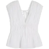Tommy Hilfiger Haut 'Regular Fit Sleeveless Smock Blouse With' blanc