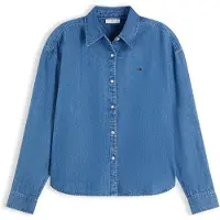 Tommy Hilfiger Chemisier 'Boxy Fit Lightweight' bleu denim