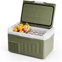 Auronic Electric Cool Box - Compresseur - 21L - 12V et 240 volts - Réfrigérateur de camping - Frigobox Car - Vert