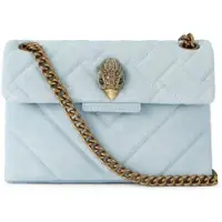 Kurt Geiger pour femme. 5017382219 Sac à bandoulière Mini Kensington en daim turquoise (OSFA), Bleu, Casuel, Cuir