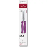 Victorinox Swiss Classic, Couteau à tomates & de table,2pcs,11cm,vagues,violet,boîte